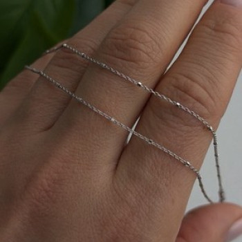 AG 14K White Gold Beautiful Chain Necklace Length 20 in