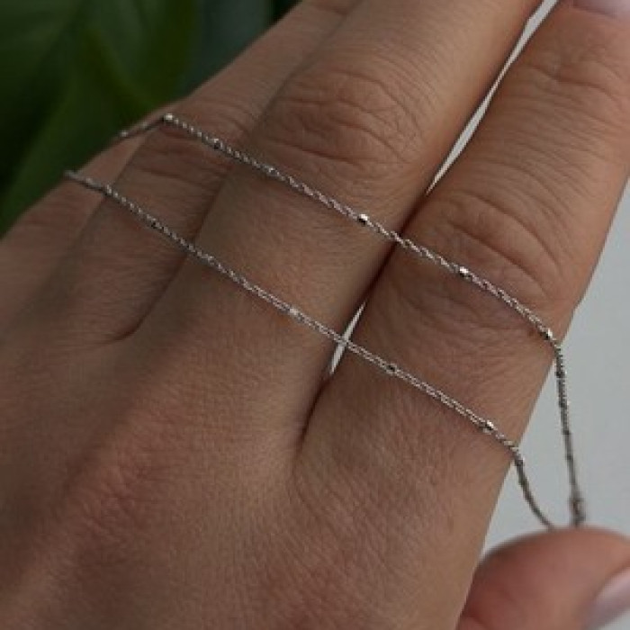 AG 14K White Gold Beautiful Chain Necklace Length 20 in