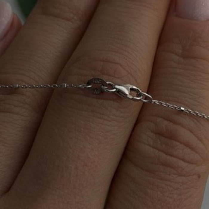 AG 14K White Gold Beautiful Chain Necklace Length 20 in