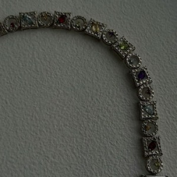 925 Sterling Silver Garnet Topaz Amethyst Peridot Citrine Bracelet 7.5