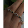 925 Sterling Silver Gold Plated Dark Blue Sapphire Bracelet 7.5