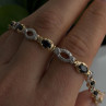 925 Sterling Silver Gold Plated Dark Blue Sapphire Bracelet 7.5