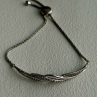 Adjustable 925 Sterling Silver White Colorless Beryl Bracelet