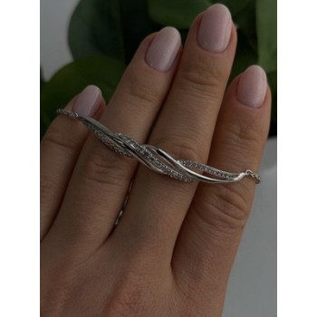 Adjustable 925 Sterling Silver White Colorless Beryl Bracelet