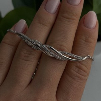 Adjustable 925 Sterling Silver White Colorless Beryl Bracelet