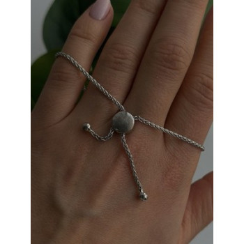 Adjustable 925 Sterling Silver White Colorless Beryl Bracelet