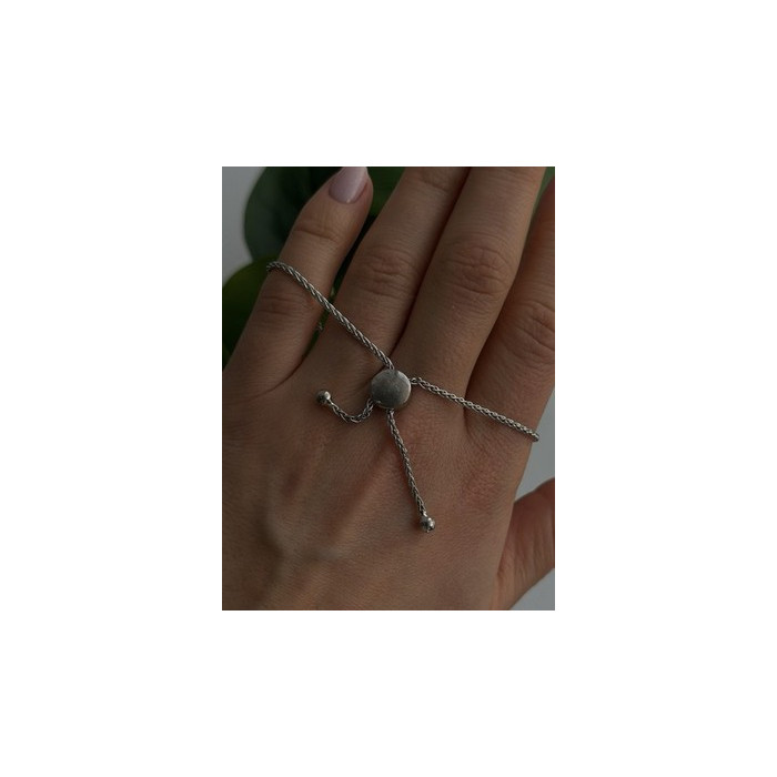 Adjustable 925 Sterling Silver White Colorless Beryl Bracelet