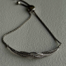 Adjustable 925 Sterling Silver White Colorless Beryl Bracelet