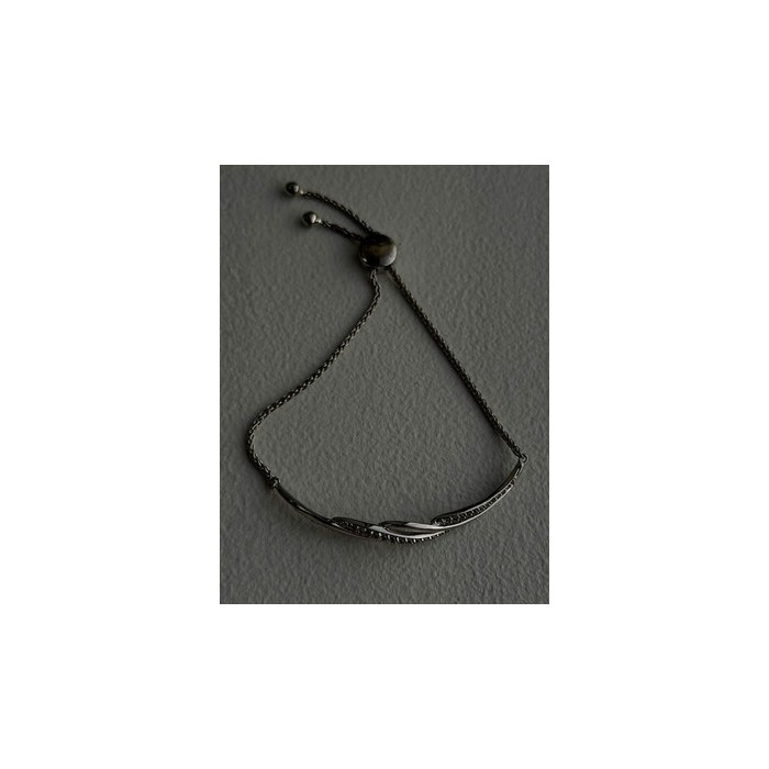 Adjustable 925 Sterling Silver White Colorless Beryl Bracelet