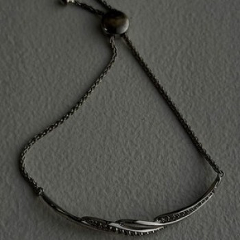 Adjustable 925 Sterling Silver White Colorless Beryl Bracelet