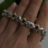 Vintage 925 Sterling Silver Topaz & Amethyst Bracelet 7