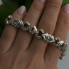 Vintage 925 Sterling Silver Topaz & Amethyst Bracelet 7