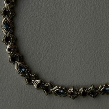 Vintage 925 Sterling Silver Topaz & Amethyst Bracelet 7
