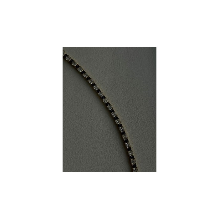 925 Sterling Silver Gold Plated White Colorless & Blue Cz Bracelet 7.5