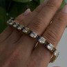 925 Sterling Silver Gold Plated White Colorless & Blue Cz Bracelet 7.5