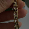 925 Sterling Silver Gold Plated White Colorless & Blue Cz Bracelet 7.5