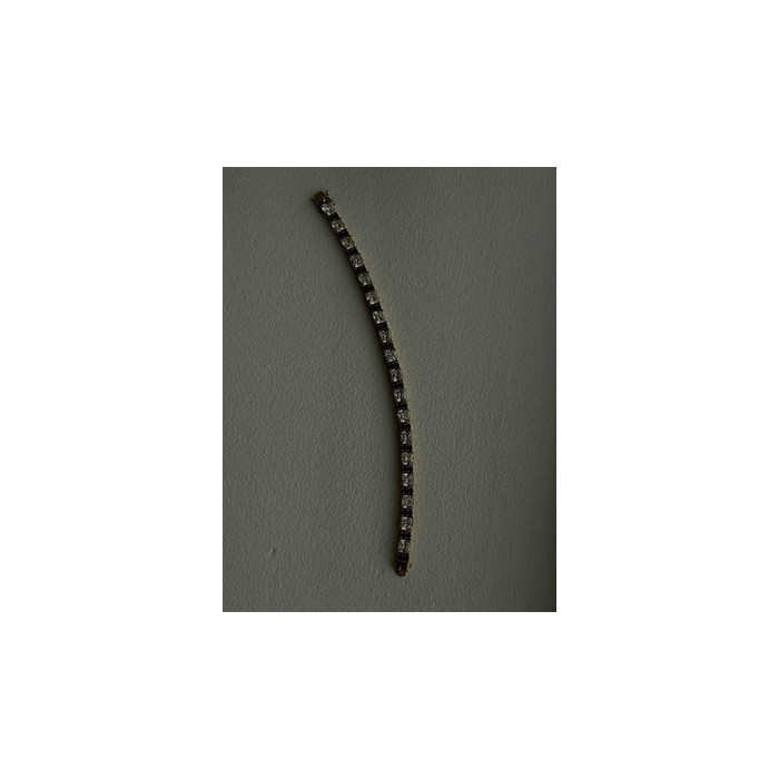 925 Sterling Silver Gold Plated White Colorless & Blue Cz Bracelet 7.5