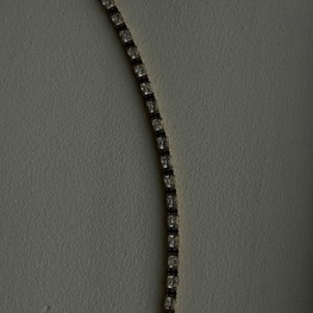 925 Sterling Silver Gold Plated White Colorless & Blue Cz Bracelet 7.5