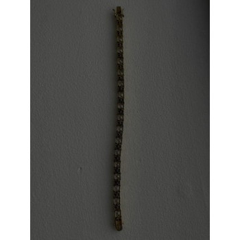 925 Sterling Silver Gold Plated White Colorless & Blue Cz Bracelet 7.5