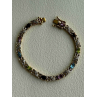 925 Sterling Silver Gold Plated Garnet Amethyst Peridot Topaz Bracelet 7.5