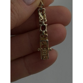 925 Sterling Silver Gold Plated Garnet Amethyst Peridot Topaz Bracelet 7.5