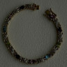 925 Sterling Silver Gold Plated Garnet Amethyst Peridot Topaz Bracelet 7.5