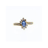10K YELLOW GOLD BLUE SAPPHIRE & DIAMONDS RING SIZE 5