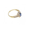 10K YELLOW GOLD BLUE SAPPHIRE & DIAMONDS RING SIZE 5