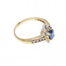 10K Yellow Gold Blue Sapphire & Diamonds Ring Size 5