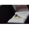 10K YELLOW GOLD BLUE SAPPHIRE & DIAMONDS RING SIZE 5