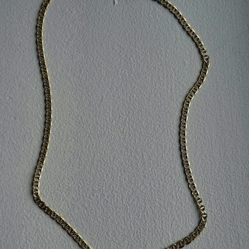 14K Yellow Gold & 925 Sterling Silver Italy Chain Necklace Length 20 in