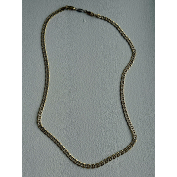 14K Yellow Gold & 925 Sterling Silver Italy Chain Necklace Length 20 in