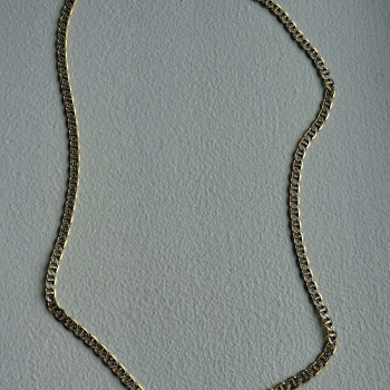 14K Yellow Gold & 925 Sterling Silver Italy Chain Necklace Length 20 in