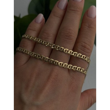 14K Yellow Gold & 925 Sterling Silver Italy Chain Necklace Length 20 in