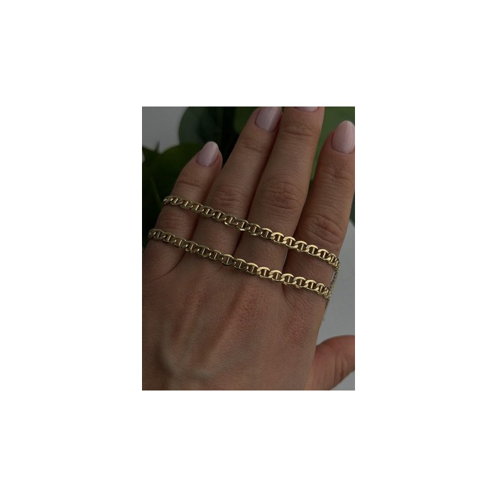 14K Yellow Gold & 925 Sterling Silver Italy Chain Necklace Length 20 in