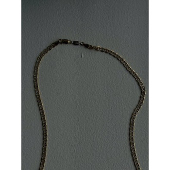 14K Yellow Gold & 925 Sterling Silver Italy Chain Necklace Length 20 in