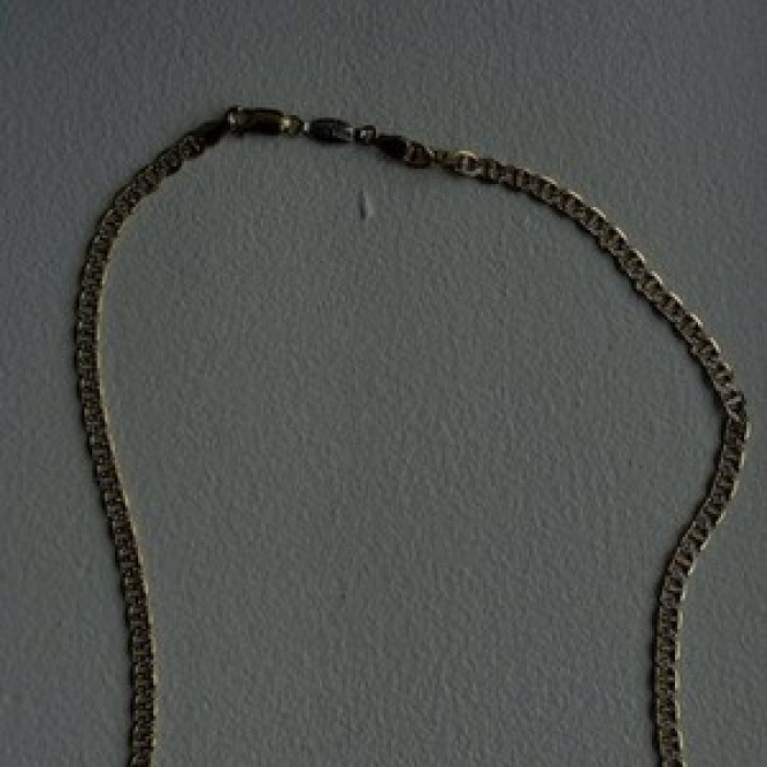14K Yellow Gold & 925 Sterling Silver Italy Chain Necklace Length 20 in