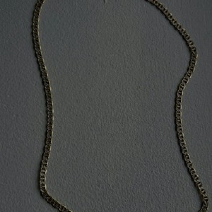 14K Yellow Gold & 925 Sterling Silver Italy Chain Necklace Length 20 in