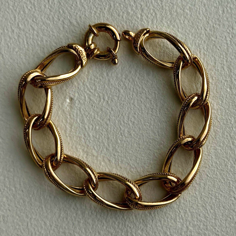 Clover Italy 925 Sterling Silver Gold Plated Bracelet 7.5