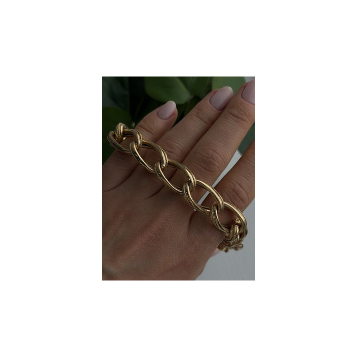 Clover Italy 925 Sterling Silver Gold Plated Bracelet 7.5