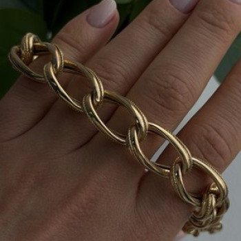 Clover Italy 925 Sterling Silver Gold Plated Bracelet 7.5
