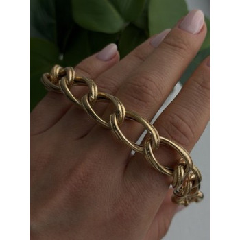 Clover Italy 925 Sterling Silver Gold Plated Bracelet 7.5