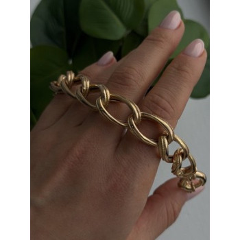 Clover Italy 925 Sterling Silver Gold Plated Bracelet 7.5