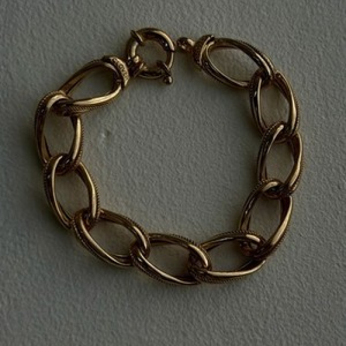 Clover Italy 925 Sterling Silver Gold Plated Bracelet 7.5