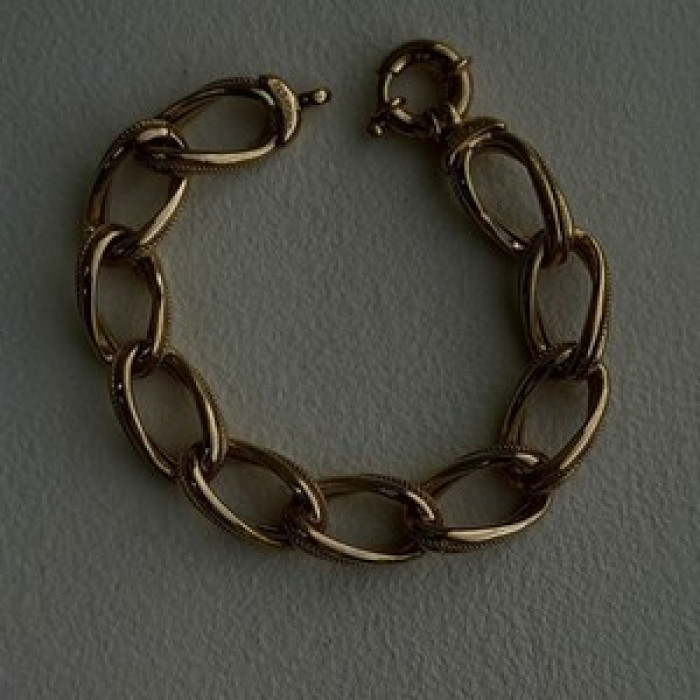 Clover Italy 925 Sterling Silver Gold Plated Bracelet 7.5
