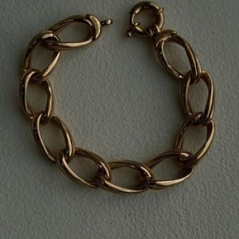 Clover Italy 925 Sterling Silver Gold Plated Bracelet 7.5