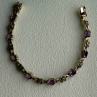 FAS 925 Sterling Silver Amethyst & Marcasite Flower Bracelet 7