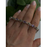 FAS 925 Sterling Silver Amethyst & Marcasite Flower Bracelet 7
