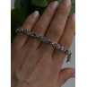FAS 925 Sterling Silver Amethyst & Marcasite Flower Bracelet 7