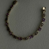 FAS 925 Sterling Silver Amethyst & Marcasite Flower Bracelet 7